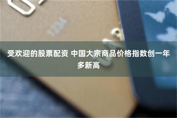 受欢迎的股票配资 中国大宗商品价格指数创一年多新高